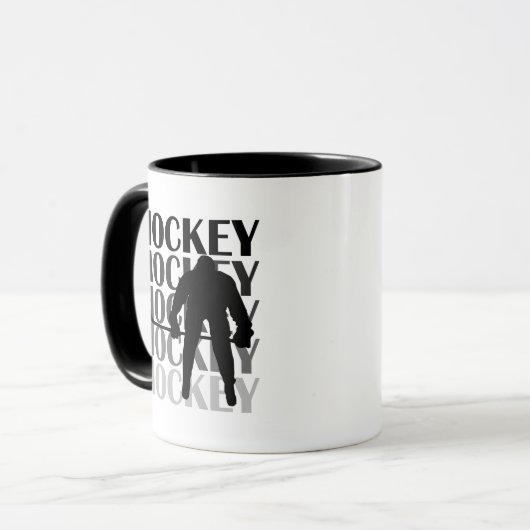 Hockey Silhouette T-shirts en cadeautjes Mok (Voorkant links)
