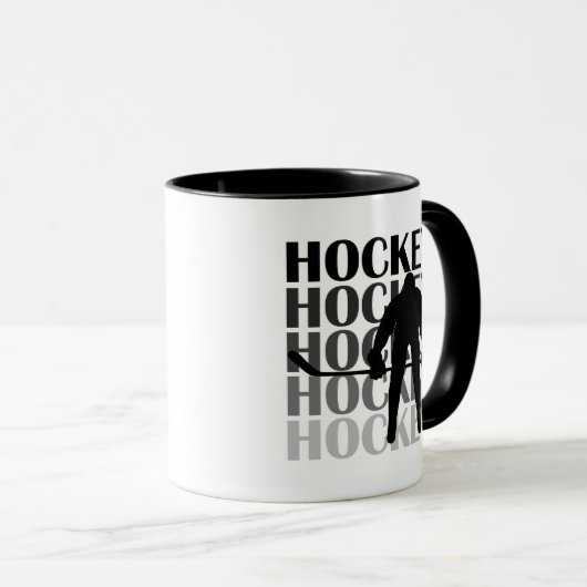 Hockey Silhouette T-shirts en cadeautjes Mok (Voorkant rechts)