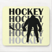 Hockey Silhouette T-shirts en cadeautjes Muismat (Voorkant)