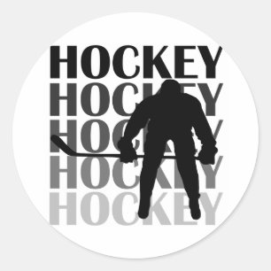 Hockey Silhouette T-shirts en cadeautjes Ronde Sticker