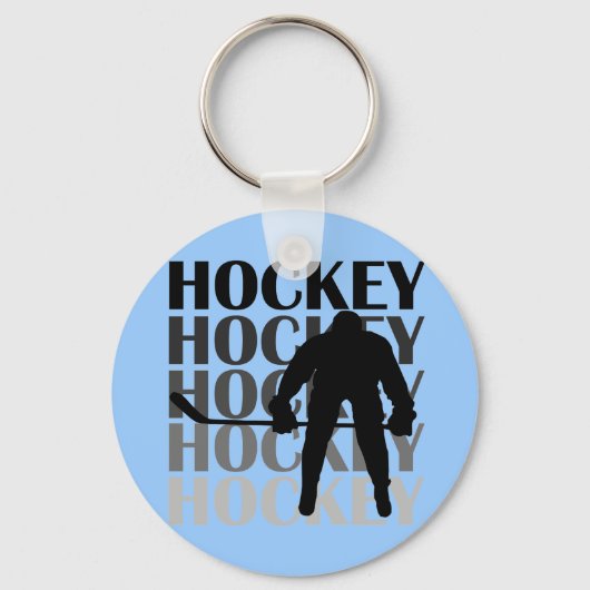 Hockey Silhouette T-shirts en cadeautjes Sleutelhanger (Voorkant)