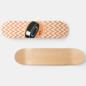 Hockey; Sinaasappel en witte Chevron Skateboard (Horizontaal)