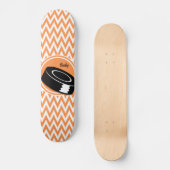 Hockey; Sinaasappel en witte Chevron Skateboard (Voorkant)