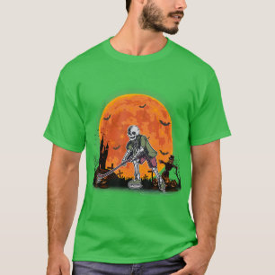 Hockey Skeleton Halloween Hockey Player Halloween T-shirt