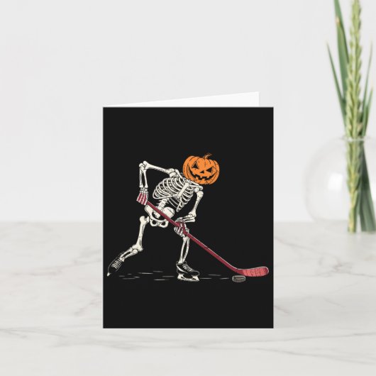 Hockey Skeleton Halloween Speler Catcher Mannen Jo Kaart (Voorkant)