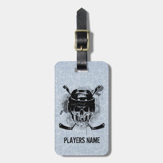 Hockey Skull Bagagelabel (Voorkant verticaal)