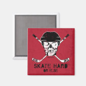 Hockey Skull en Cross Sticks Magneet (Voorkant / Achterkant)
