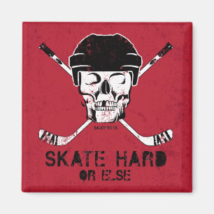 Hockey Skull en Cross Sticks Magneet