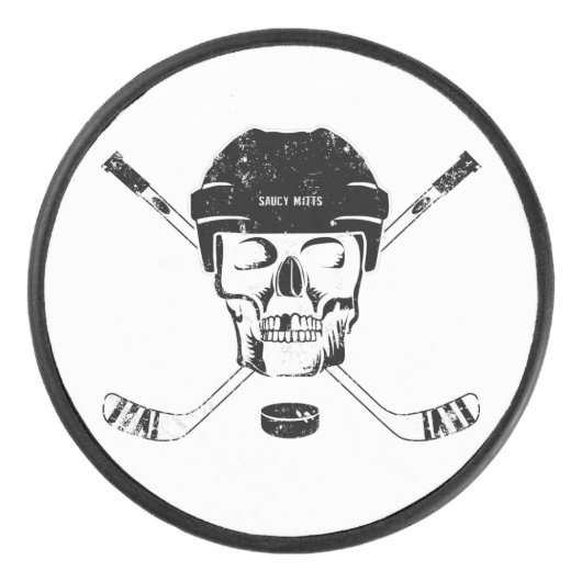 Hockey Skull en Sticks Puck (Voorkant)
