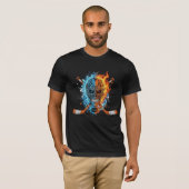 Hockey Skull: Fire and Ice Guardian Graphic T-shirt (Voorkant volledig)