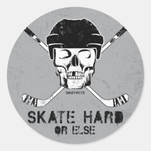 Hockey Skull Ronde Sticker