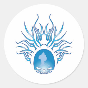 Hockey Skull Ronde Sticker