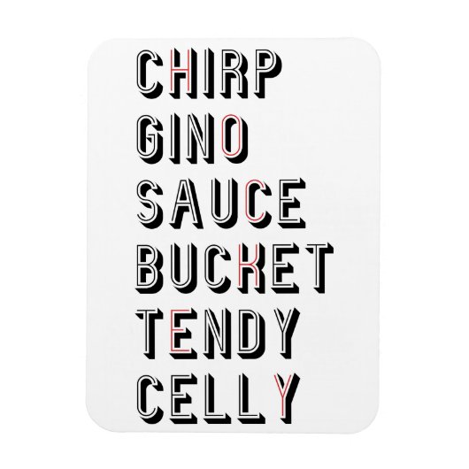 Hockey Slang Chirp Gino Sauce Bucket Tendy Celly Magneet (Verticaal)