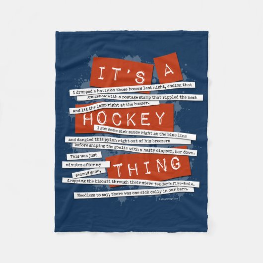 Hockey Slang Fleece Blanket Deken (Voorkant)