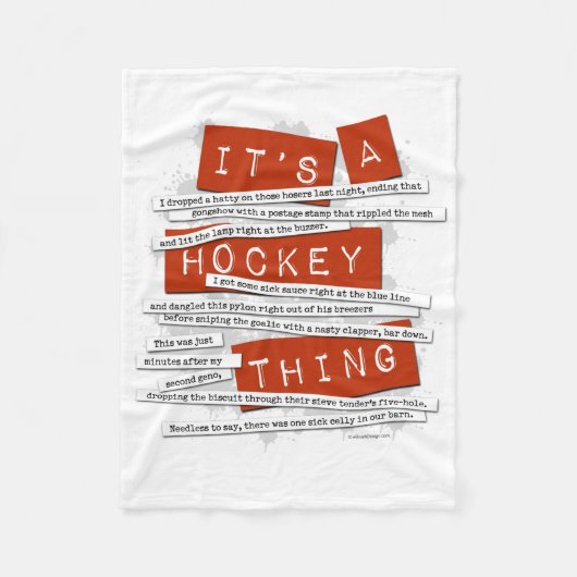 Hockey Slang Fleece Deken (Voorkant)