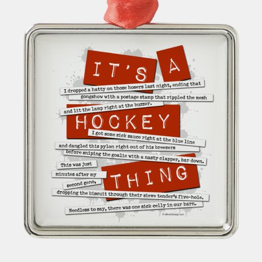 Hockey Slang Metalen Ornament (Voorkant)