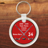  Hockey-Sleutelhangers in uw kleuren, tekst Sleutelhanger (Voorkant)