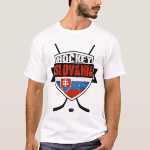 Hockey Slowakije Flag Design T-shirt