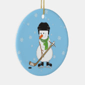 Hockey Sneeuwman Kerstdecoratie Keramisch Ornament (Rechts)