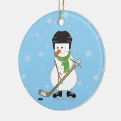 Hockey Sneeuwman Kerstdecoratie Keramisch Ornament (Links)