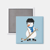 Hockey Sneeuwman Kerstmagneet Magneet (Voorkant / Achterkant)
