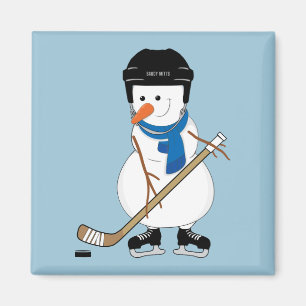 Hockey Snowman Kerstmis Magnet
