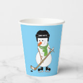 Hockey Snowman Kerstmis Papieren Bekers (Achterkant)