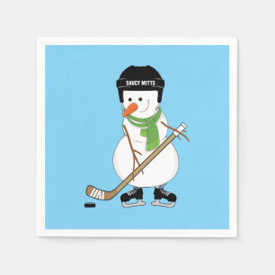 Hockey Snowman Kerstmis Servet