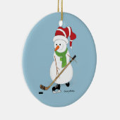 Hockey Snowman-kerstversiering Keramisch Ornament (Rechts)