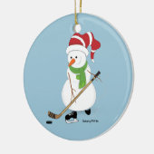 Hockey Snowman-kerstversiering Keramisch Ornament (Links)