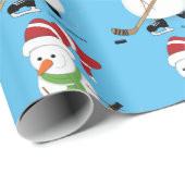 Hockey Snowman-kerstwrapppapier Cadeaupapier (Rol Hoek)
