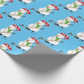Hockey Snowman-kerstwrapppapier Cadeaupapier (Hoek)