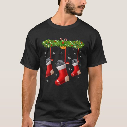 Hockey Socks kerstboom Pajama Matching Family T-shirt (Voorkant)