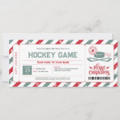 Hockey Spel Kerstcadeau Ticket Kaart (Voorkant)