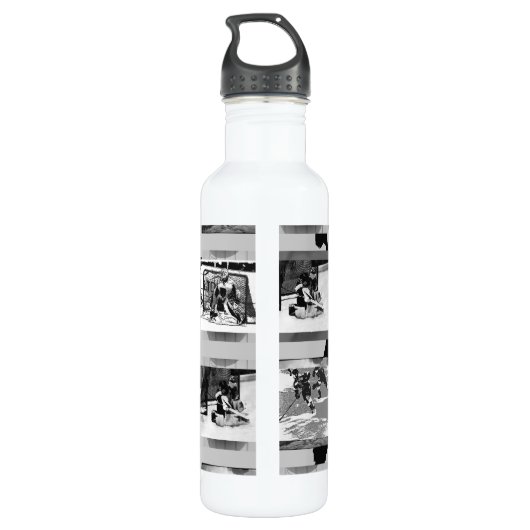 Hockey spelen - IJshockeyspelers Waterfles (Achterkant)