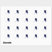 Hockey_Speler_Blauw Ronde Sticker (Vel)