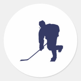 Hockey_Speler_Blauw Ronde Sticker