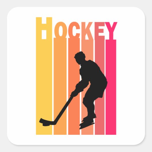 Hockey Speler Hockey Vierkante Sticker (Voorkant)