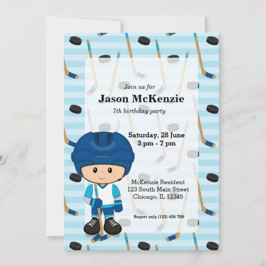 Hockey-speler Kaart (Voorkant)