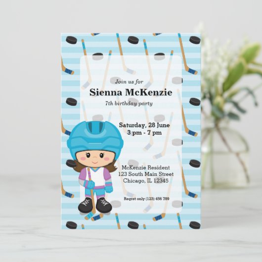 Hockey-speler Kaart (Staand voorkant)