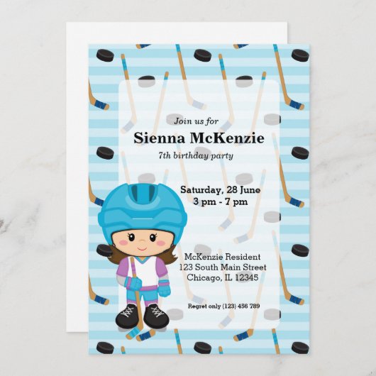 Hockey-speler Kaart (Voorkant / Achterkant)