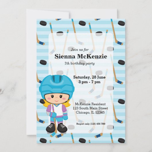 Hockey-speler Kaart (Voorkant)