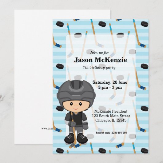 Hockey-speler Kaart (Voorkant / Achterkant)