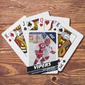 Hockey speler Keepsake op krachtig blauw wit Pokerkaarten