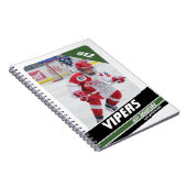 Hockey speler Keepsake op krachtige groene wit Notitieboek (Rechterzijde)