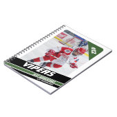 Hockey speler Keepsake op krachtige groene wit Notitieboek (Linkerzijde)