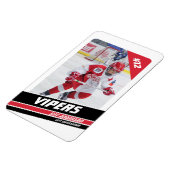 Hockey speler Keepsake op krachtige rood wit Magneet (Linkerzijde)