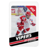 Hockey speler Keepsake op krachtige rood wit Magneet (Verticaal)