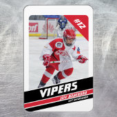 Hockey speler Keepsake op krachtige rood wit Magneet