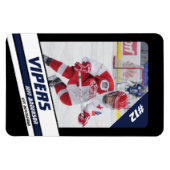 Hockey speler Keepsake op Levendig Blauw Zwart Magneet (Horizontaal)